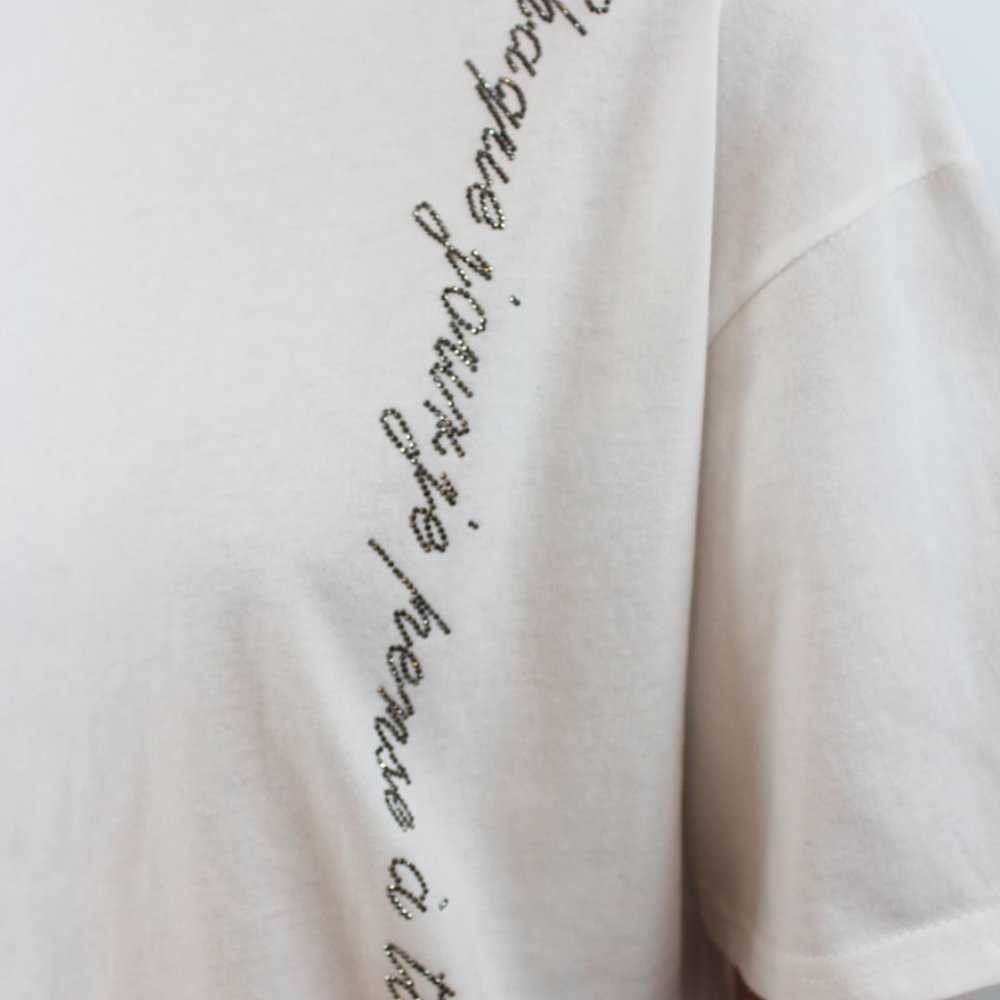 Cut-Out Rhinestone Script Trim Top T-56 - Picture 8 of 16